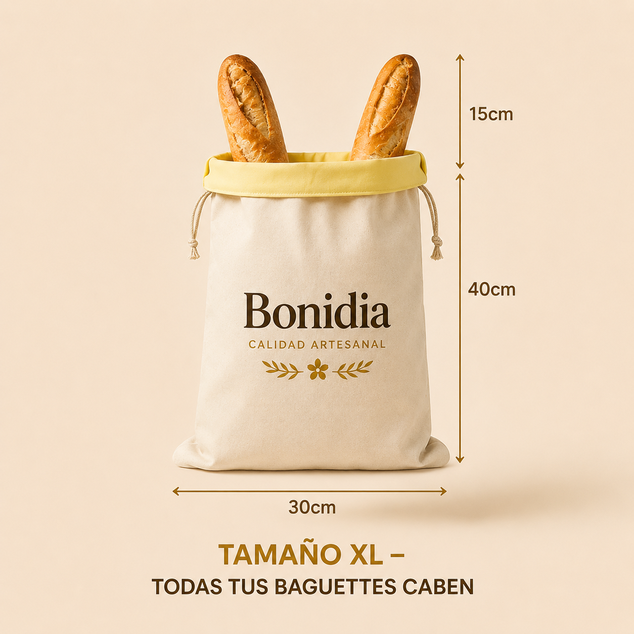 El Sac Bonidia (30 x 40 cm) — Tu pan fresco incluso después de 5 días