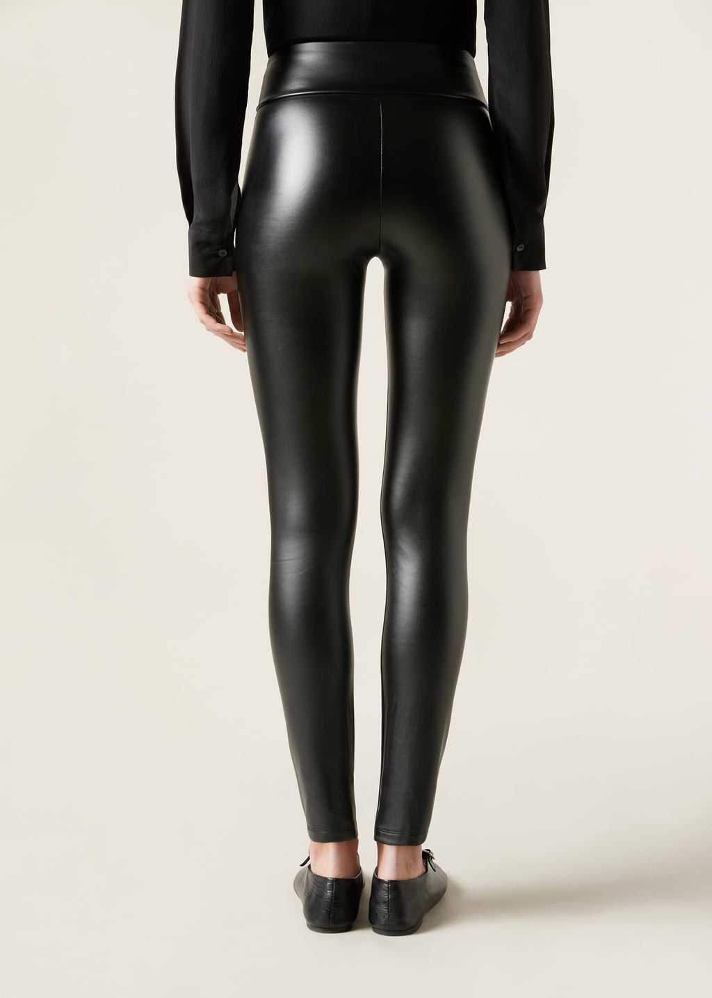 Pantalon effet cuir thermique - Noir