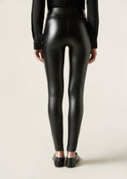 Pantalon effet cuir thermique - Noir