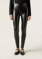 Pantalon effet cuir thermique - Noir