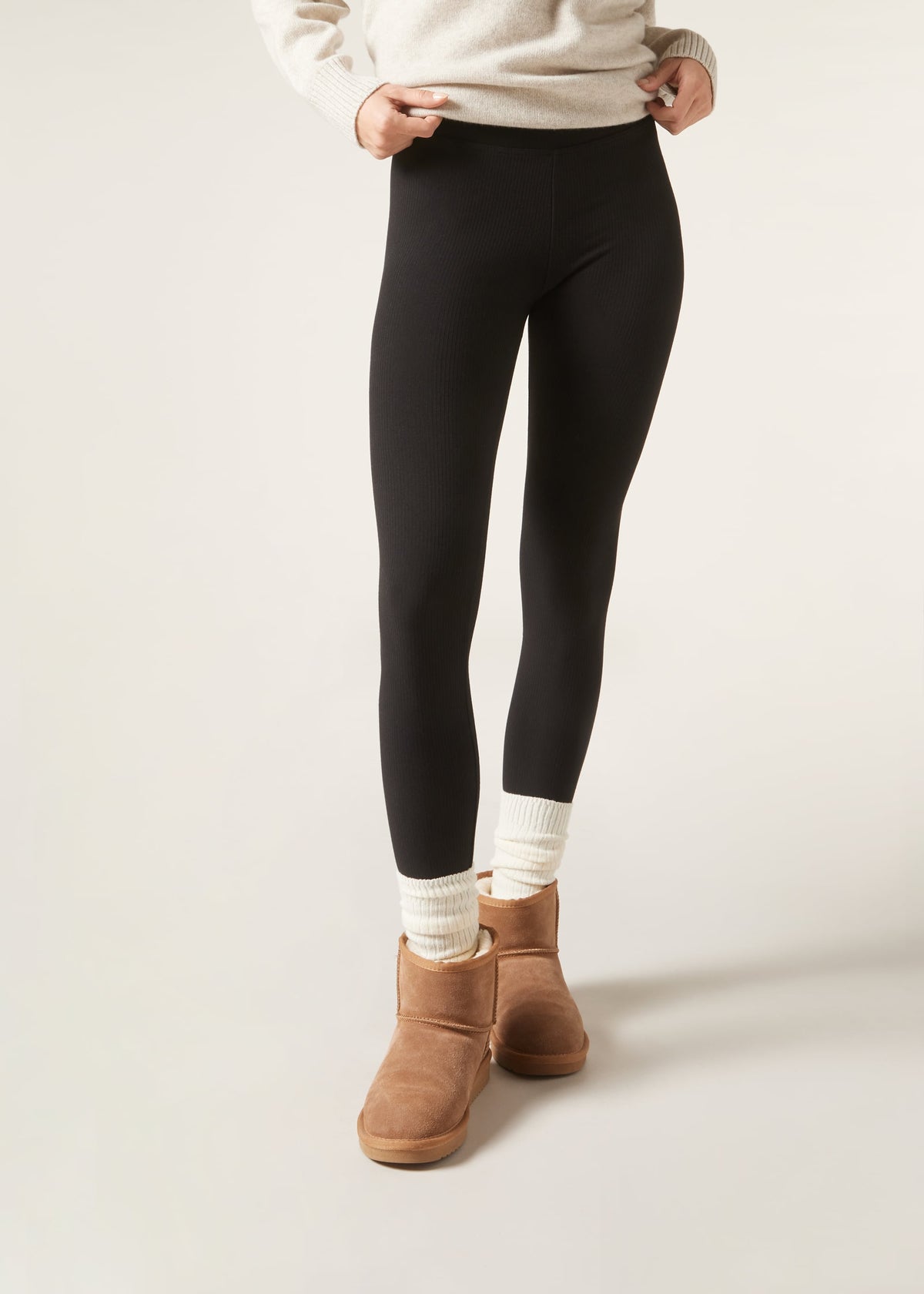 Legging avec cachemire - Noir
