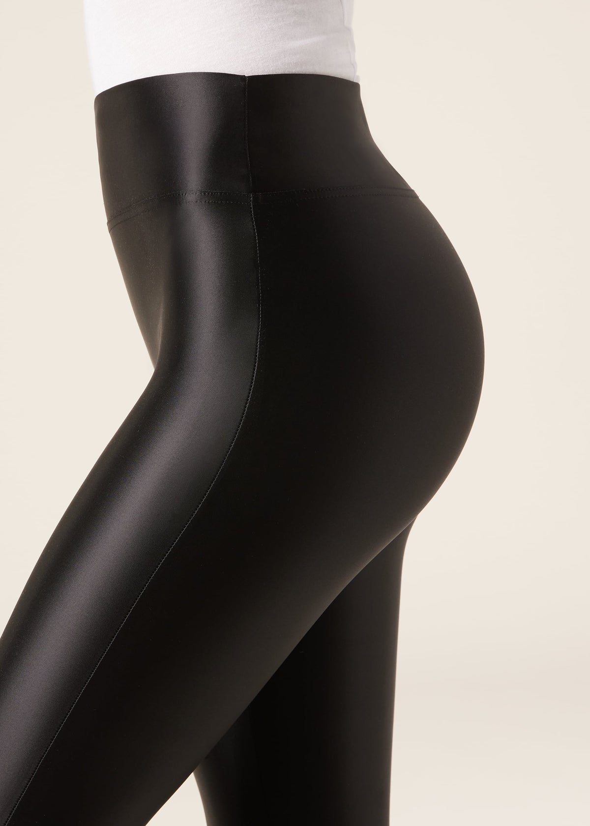 Legging ultra brillant satiné - Noir