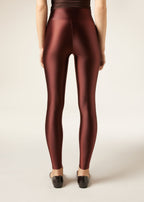 Legging ultra brillant satiné - Rouge Brique