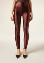 Legging ultra brillant satiné - Rouge Brique