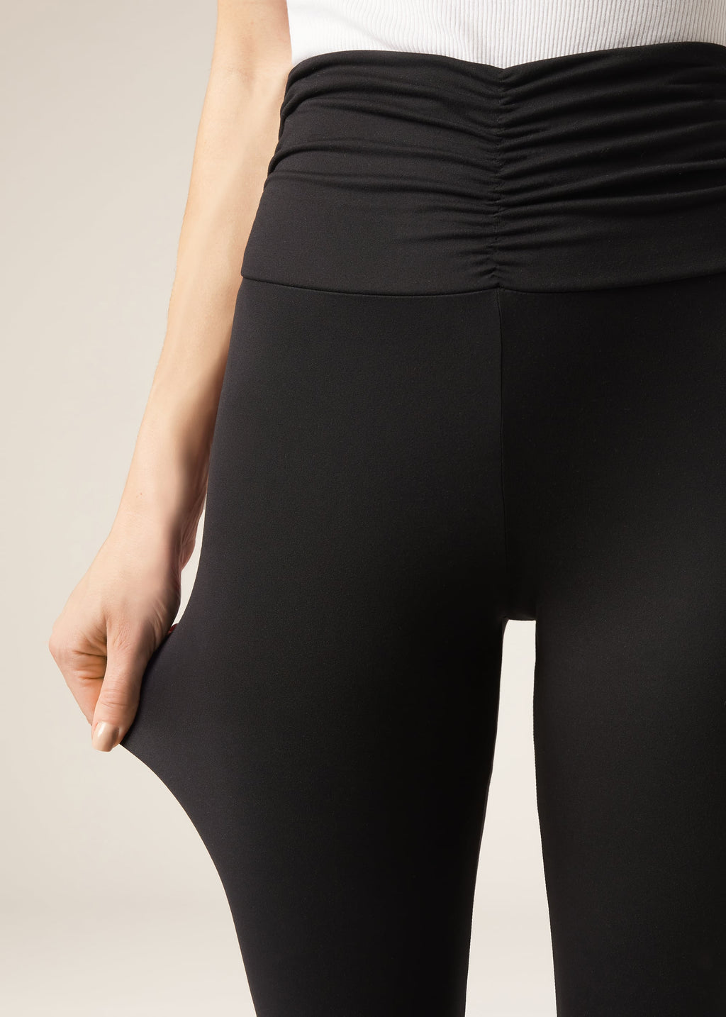 Legging avec fronces - Noir