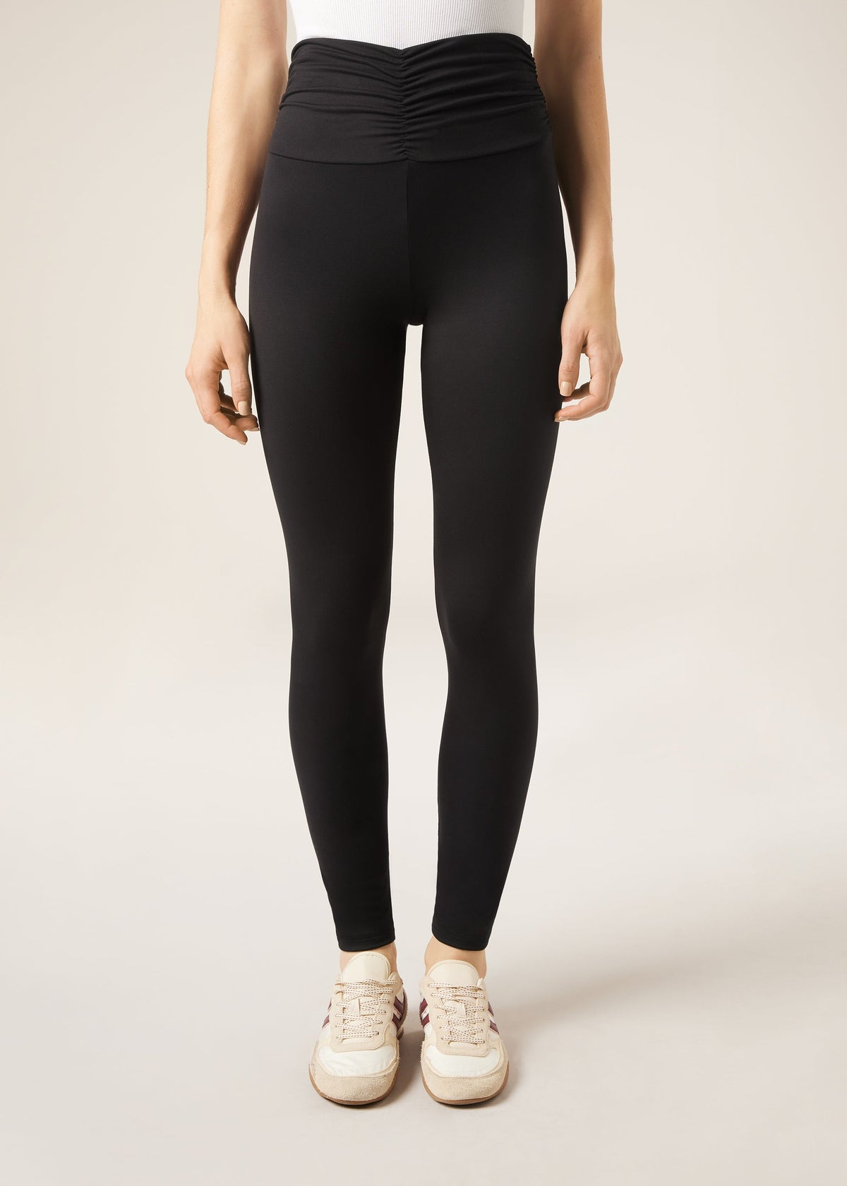 Legging avec fronces - Noir