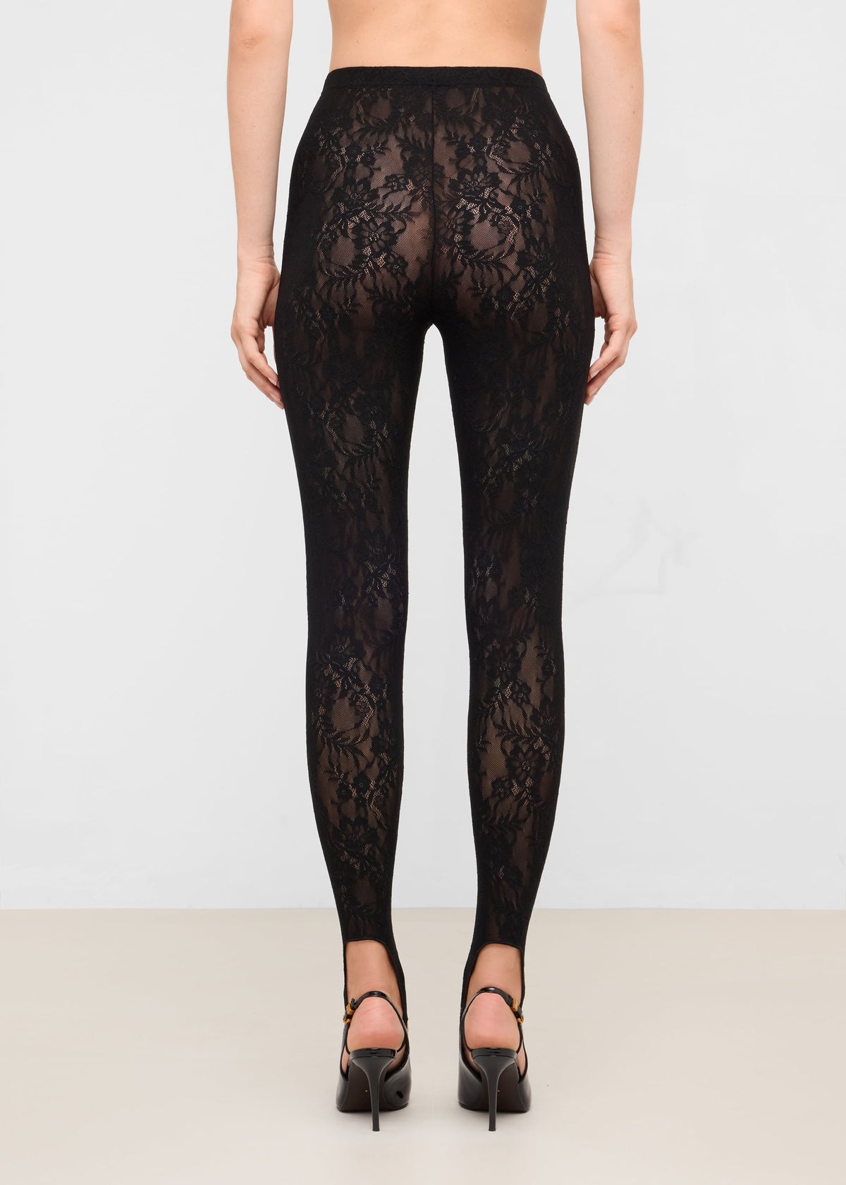 Legging en dentelle style fuseau - Noir