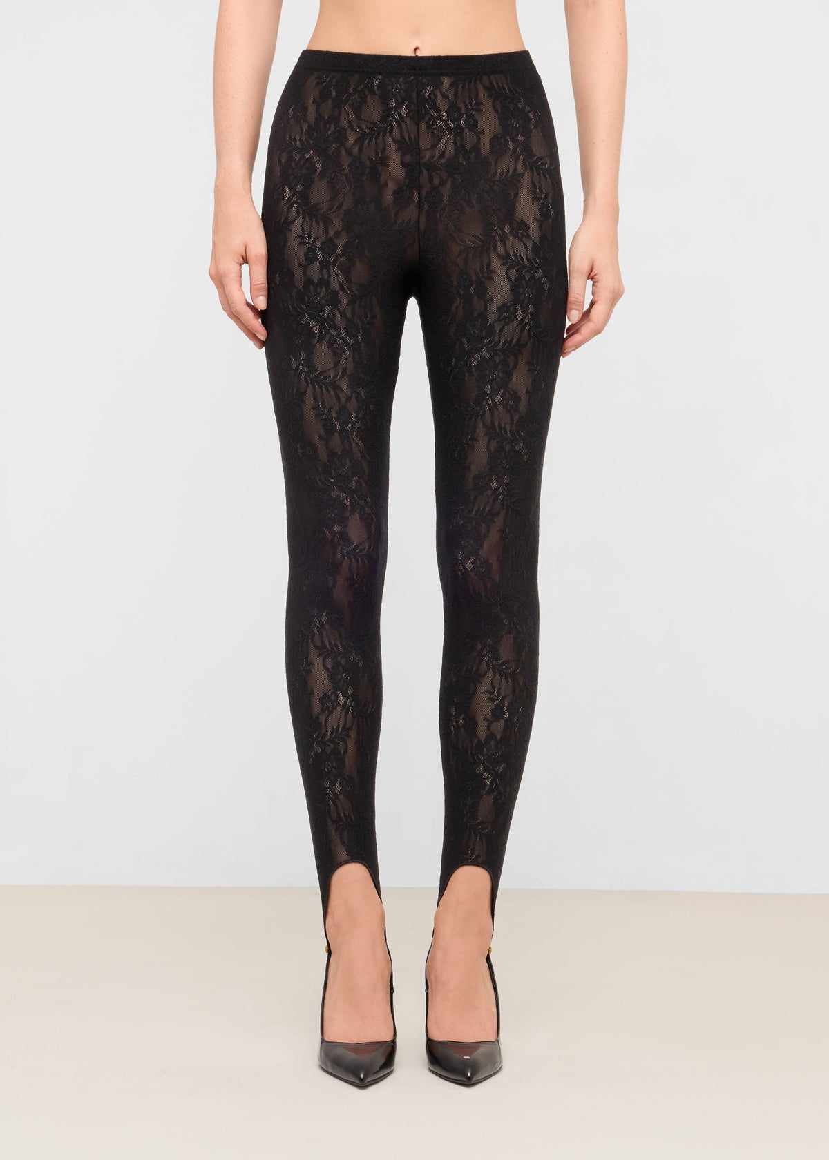 Legging en dentelle style fuseau - Noir