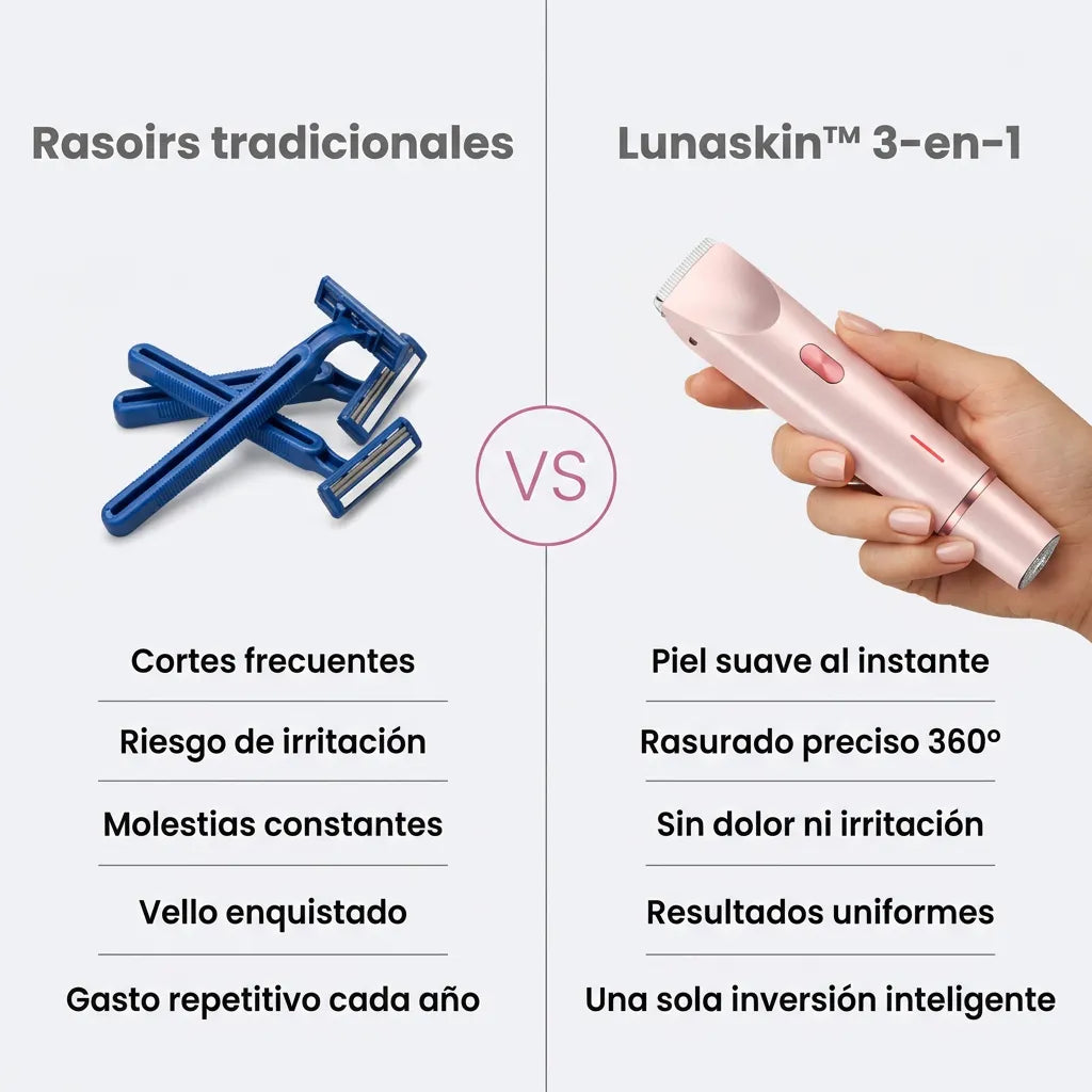 LunaSkin™ – Rasuradora Íntima 3-en-1